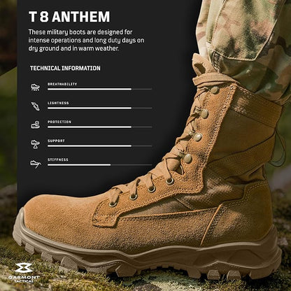GARMONT TACTICAL T8 Anthem Military Combat Boots for Men/Women, Coyote - 9 Wide (Used)