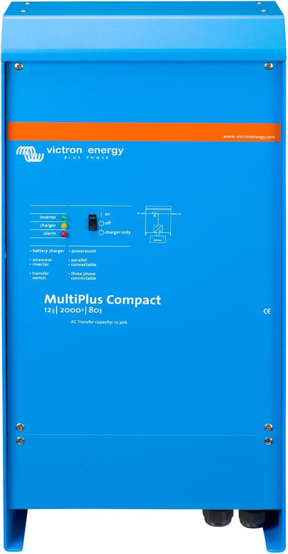 Victron Energy MultiPlus Compact 120V AC Pure Sine Wave Inverter Charger, 12V (Used)