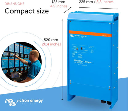 Victron Energy MultiPlus Compact 120V AC Pure Sine Wave Inverter Charger, 12V (Used)
