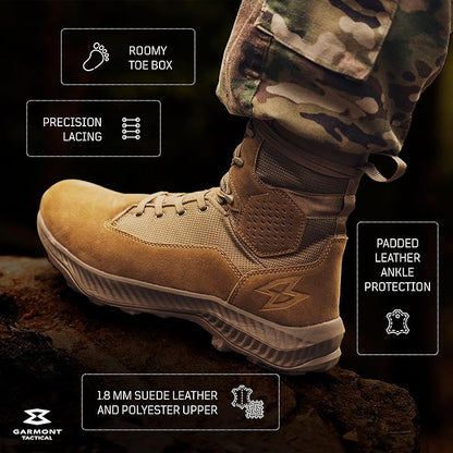 GARMONT T8 Falcon Combat Tactical Boots for Men and Women - Size 10.5, Coyote (New, Damaged Retail Box)