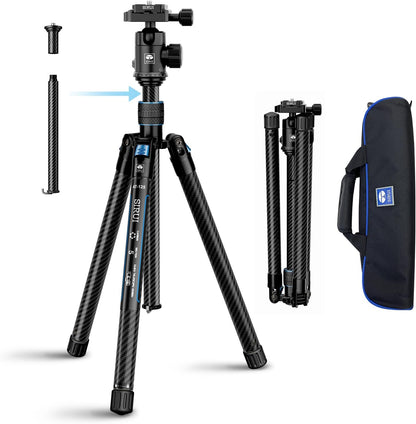 Sirui Carbon Fiber Travel Tripod with E-10 360° Ball Head Compatible with Camera (Like New, No Retail Box)