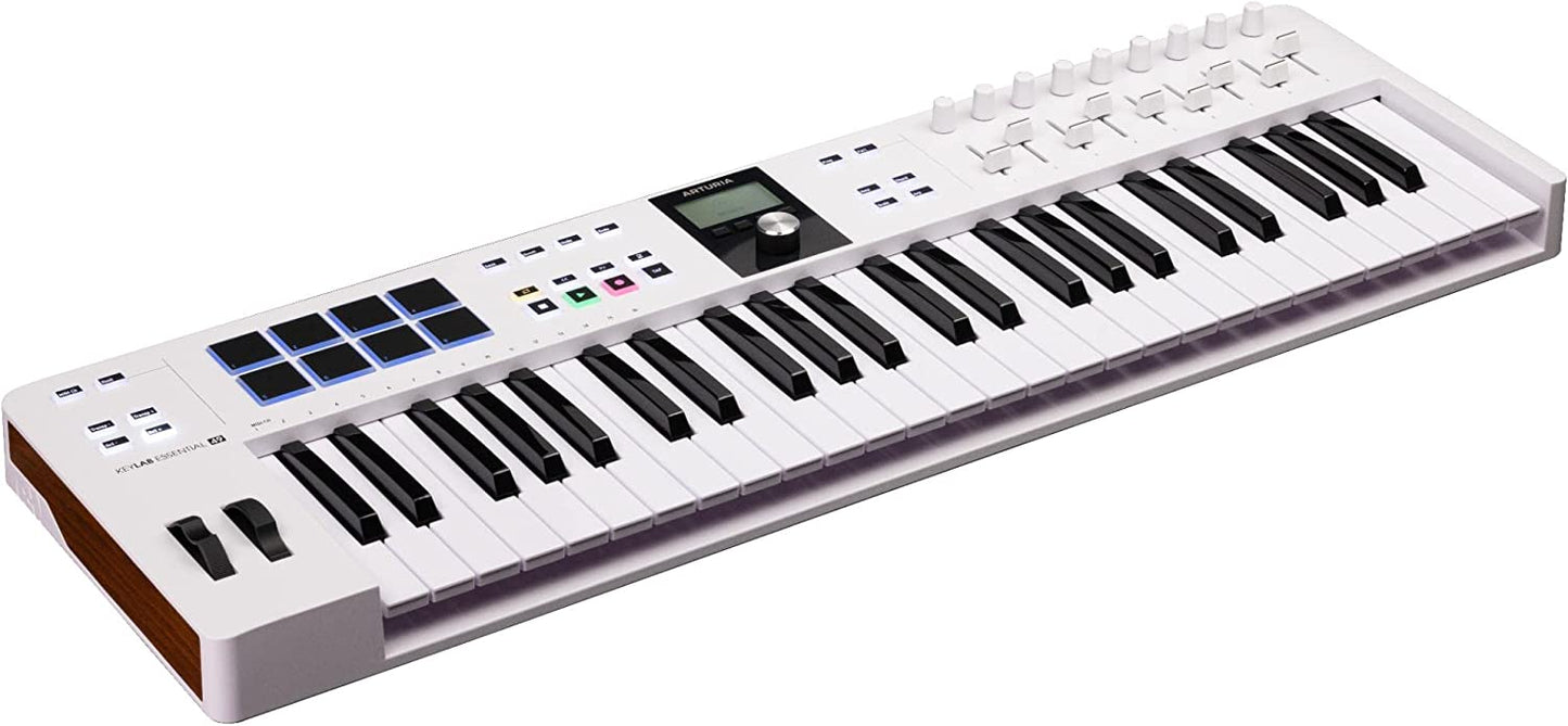Arturia KeyLab Essential mk3 49 Key USB MIDI Keyboard Controller - White (Like New)