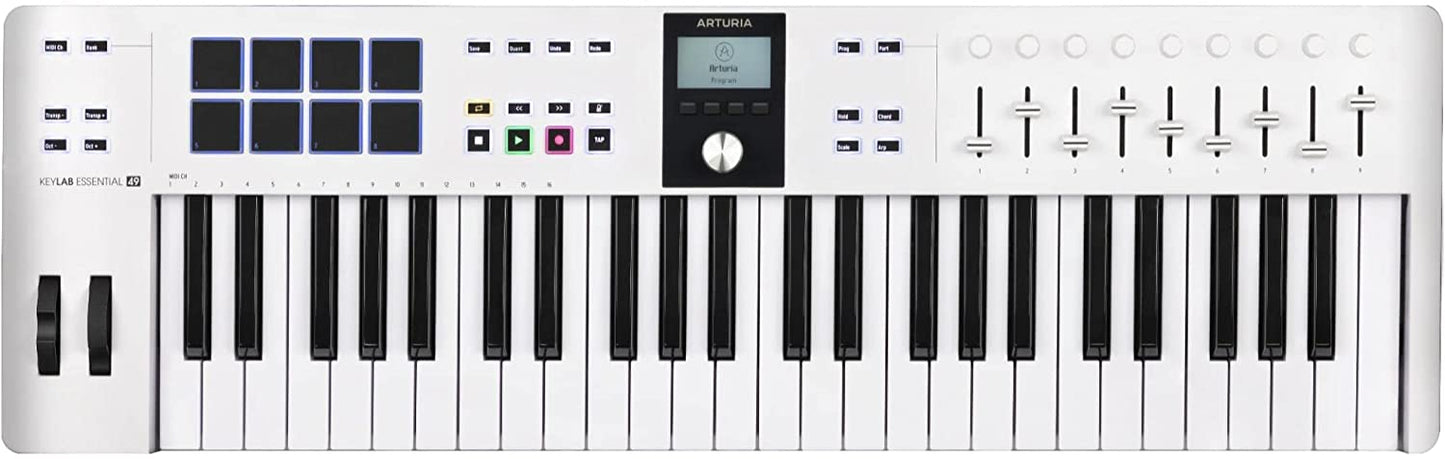 Arturia KeyLab Essential mk3 49 Key USB MIDI Keyboard Controller - White (Like New)