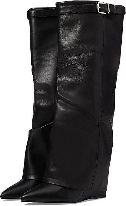 Steve Madden Women's Corenne Knee High Leather Boot, Synthetic Rubber Sole (Like New)