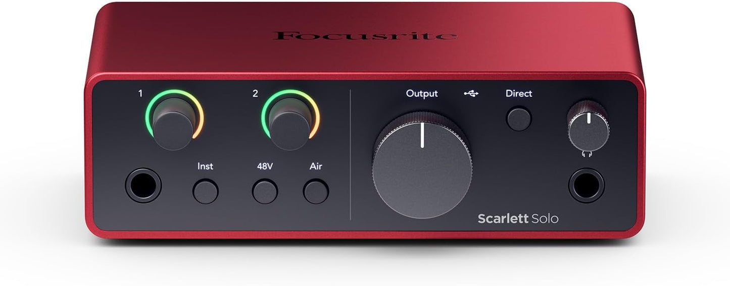 Focusrite Scarlett Solo 4th Gen USB Audio Interface for Guitarist, 2-Channel (Like New)