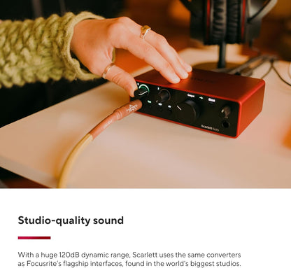 Focusrite Scarlett Solo 4th Gen USB Audio Interface for Guitarist, 2-Channel (Like New)