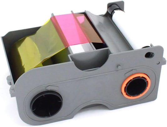 2ID Rectangular Polyvinyl Chloride YMCKO Ribbon Cartridge with Cleaning Roller (Like New)