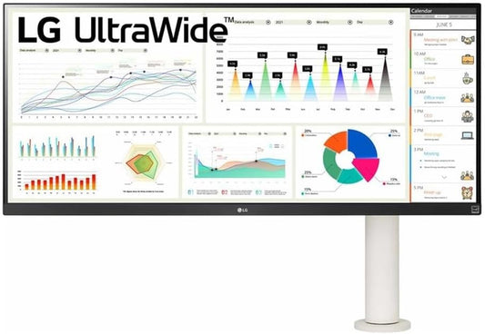 LG 34BQ680-W 34" UltraWide IPS Monitor Ergo Stand for Gaming and Productivity (Used)