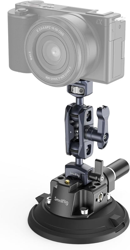 Smallrig Lightweight 4 Inches Camera Suction Mount w/ Ball Head Magic Arm, Black (Used)