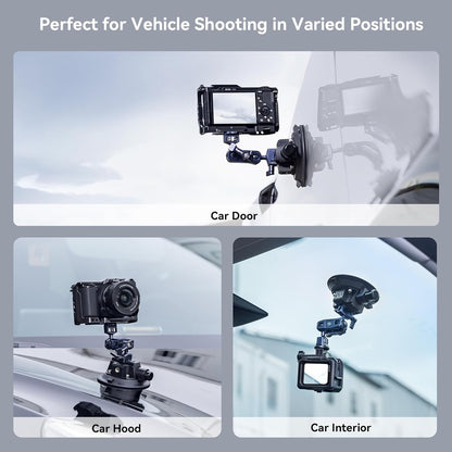 Smallrig Lightweight 4 Inches Camera Suction Mount w/ Ball Head Magic Arm, Black (Used)