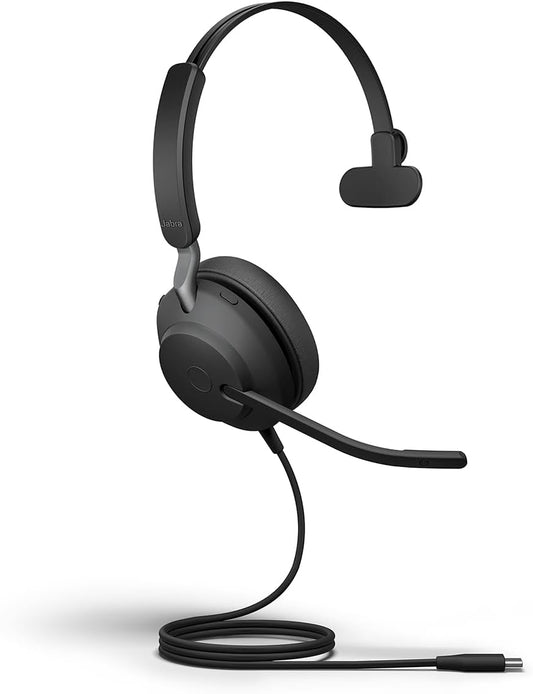 Jabra Evolve2 40 SE Mono Wired 3-Mic Call Headset with A Boom Arm - Black (Used, No Retail Box)