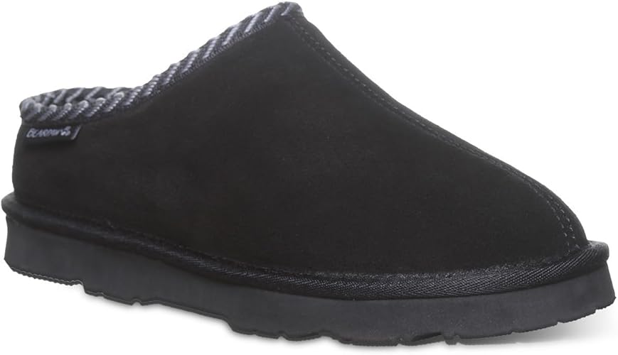 BEARPAW Tabitha Women's Charcoal Pull-On Slipper for Indoor/Outdoor, Rubber Sole (New)
