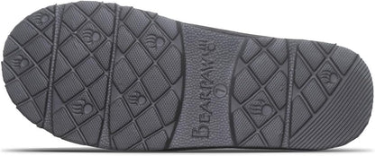 BEARPAW Tabitha Women's Charcoal Pull-On Slipper for Indoor/Outdoor, Rubber Sole (New)