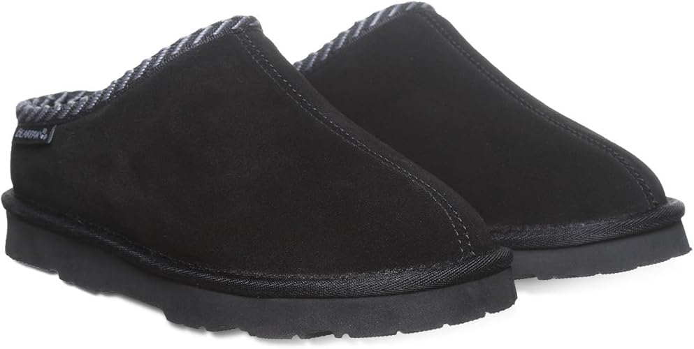 BEARPAW Tabitha Women's Charcoal Pull-On Slipper for Indoor/Outdoor, Rubber Sole (New)