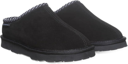 BEARPAW Tabitha Women's Charcoal Pull-On Slipper for Indoor/Outdoor, Rubber Sole (New)