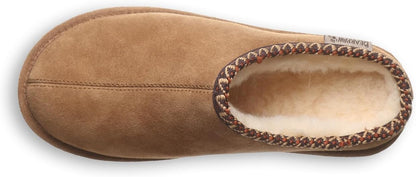 Bearpaw Suede Wool Lined Slip-On Slippers Indoor Outdoor For Women - Hickory, 8 (Like New)