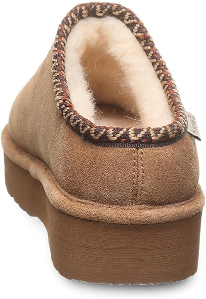 Bearpaw Suede Wool Lined Slip-On Slippers Indoor Outdoor For Women - Hickory, 8 (Like New)