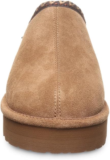 Bearpaw Suede Wool Lined Slip-On Slippers Indoor Outdoor For Women - Hickory, 8 (Like New)