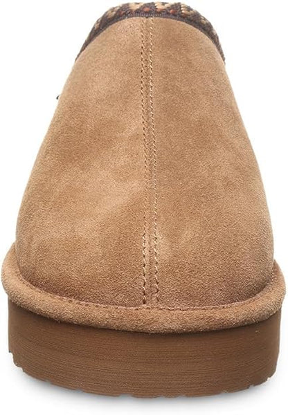 Bearpaw Suede Wool Lined Slip-On Slippers Indoor Outdoor For Women - Hickory, 8 (Like New)