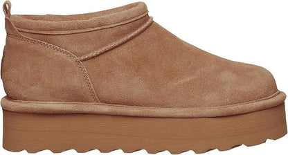 BEARPAW Women's Pull-On Retro Super Shorty Winter Boots, Closed Toe, Rubber Sole (Like New)