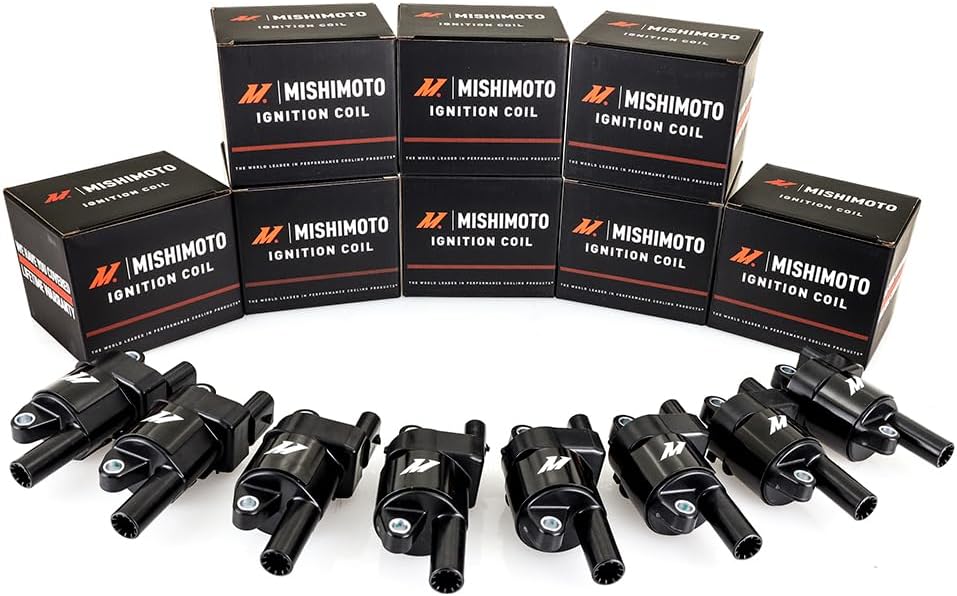 Mishimoto MMIG-LSRD-0708 Ignition Coil, GM LS2/LS3/LS4/LS7/LS9 Engines, 8pcs Set (Like New)