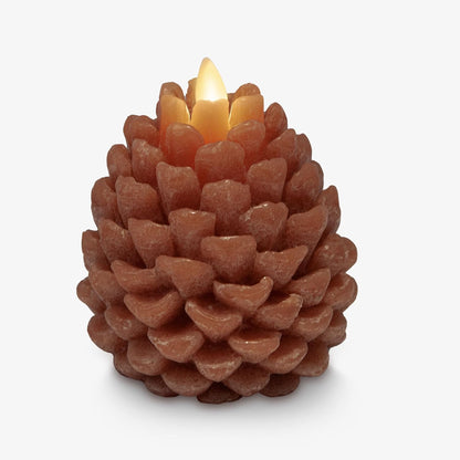 Luminara Pinecone Flameless Candle, Battery Operated with Timer, Moving Flame (Like New)