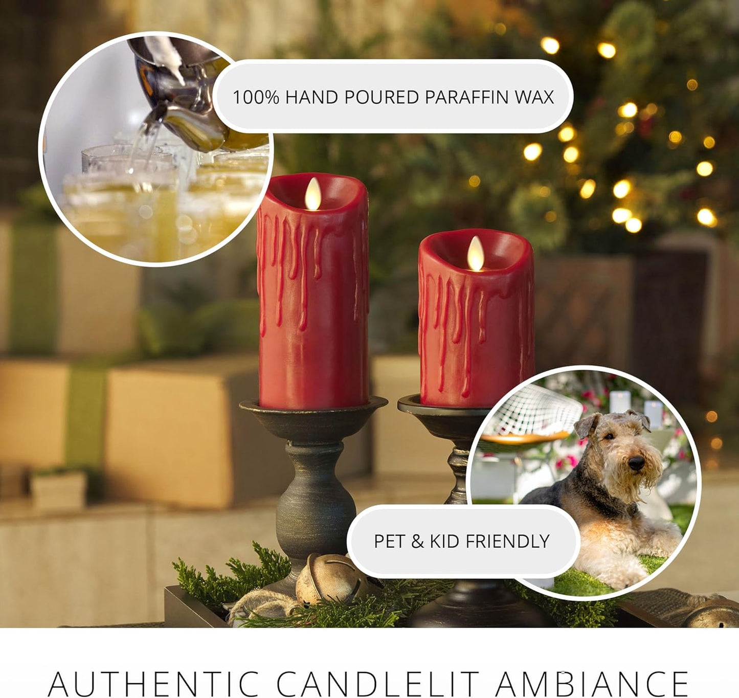 Luminara Wax Drip Flameless Indoor LED Candle for Decoration, Long-Lasting (Like New)