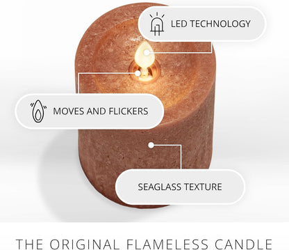 Luminara Sea Glass Indoor Wax Lightweight Flameless LED Candle, Energy Efficient (Like New)