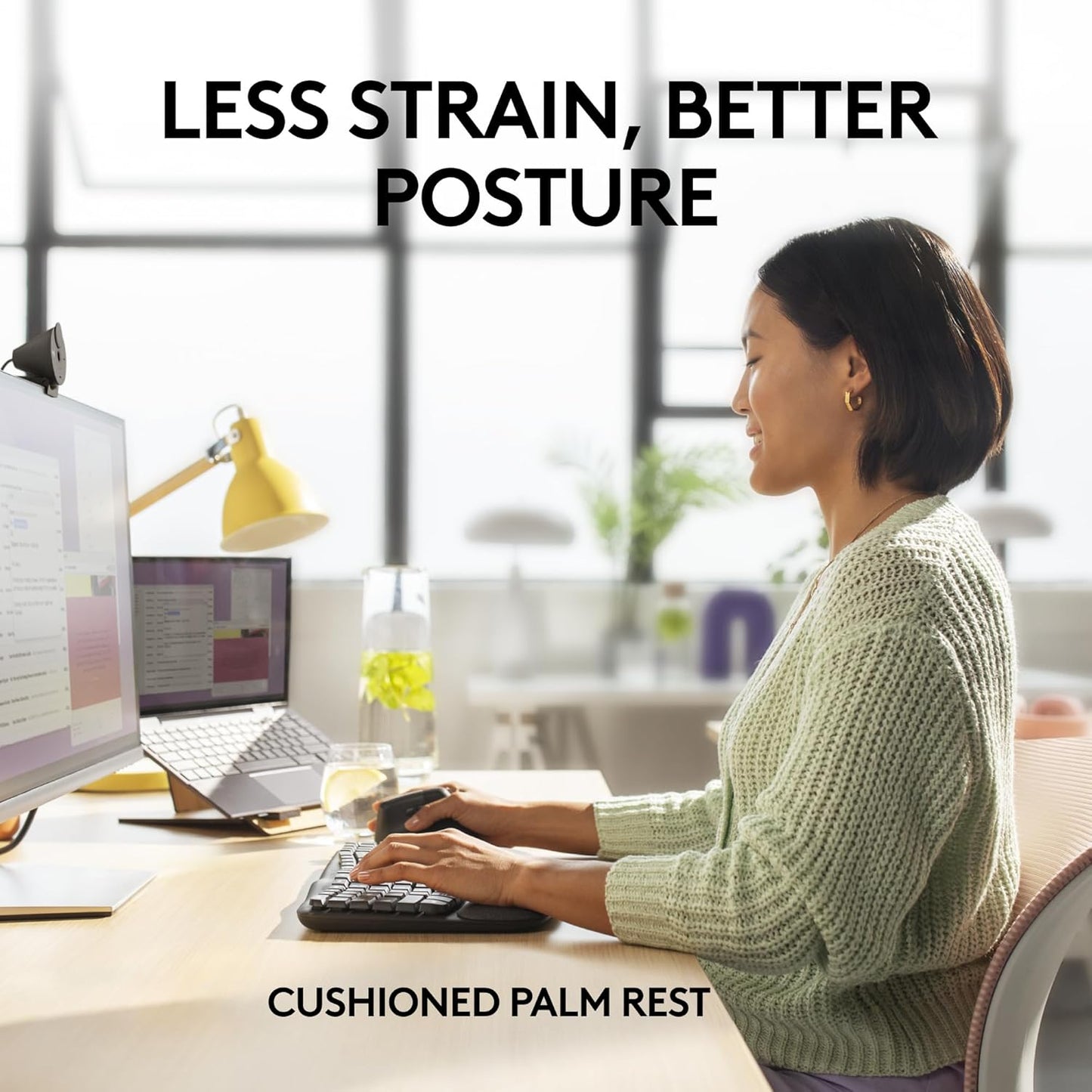 Logitech Wave Keys Wireless Ergonomic Keyboard Compatible w/ Computer - Graphite (Like New)