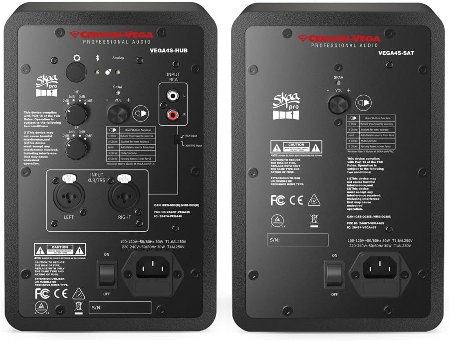 Cerwin Vega VEGA4SB-PR 2-Way 2-Way Studio Monitor with DSP Control - 60 Watts (Like New)