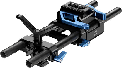 Sirui Universal Camera 15mm Rod Rail Baseplate w/ Dual Carbon Fiber Rods - Black (Like New)