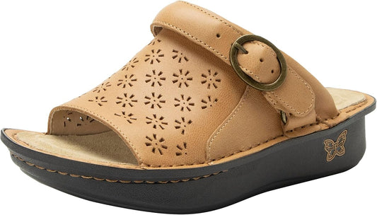 Alegria by PG Lite Leather Adjustable Slide for Women's, Size 9.5-10, Fawn (Like New)