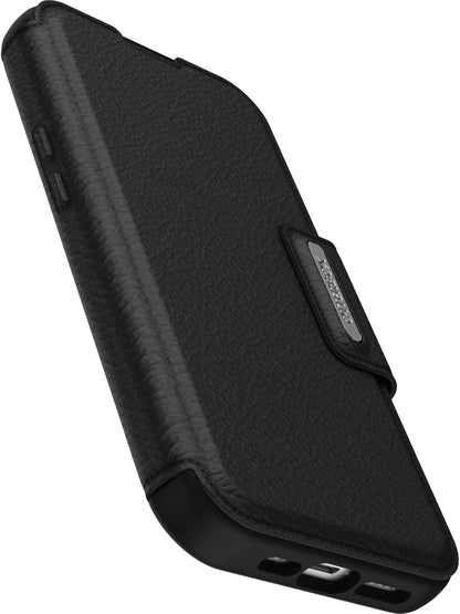 OtterBox MagSafe Magnetic 4.7" Strada Folio Series Case for iPhone 15 Pro, BLACK (Like New, No Retail Box)
