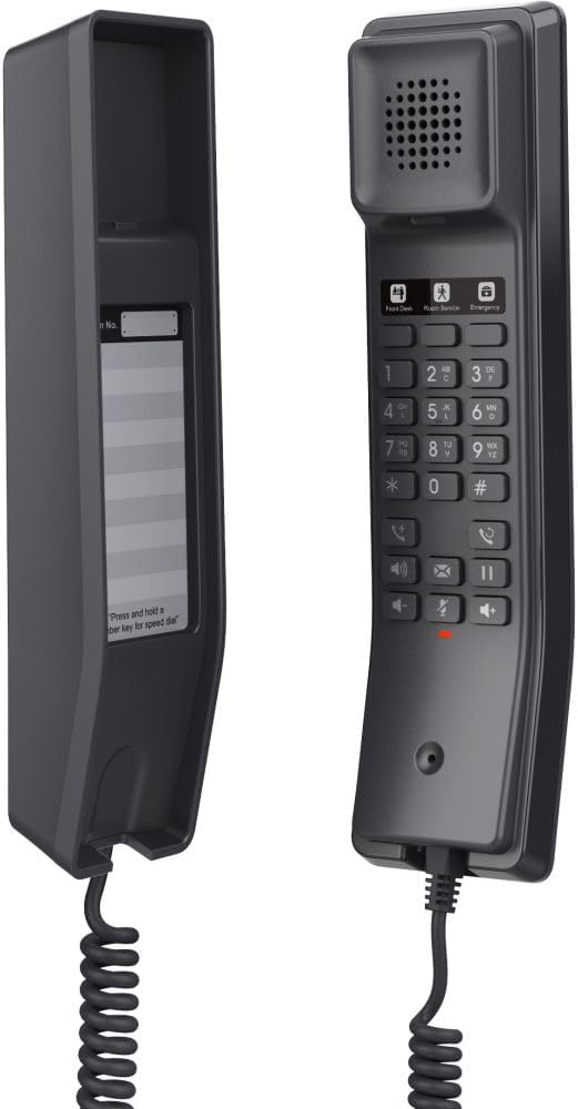 Grandstream GHP611W Hotel Corded IP Phone, 2 Lines and 2 SIP Accounts - Black (Like New)