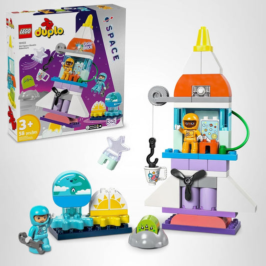 LEGO DUPLO 3 in 1 Space Shuttle Adventure Toddler Building Toys for Kids, 58 Pcs (Like New)