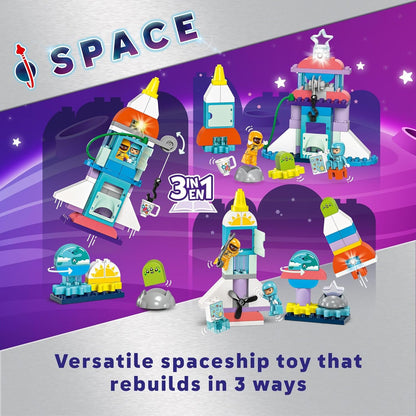 LEGO DUPLO 3 in 1 Space Shuttle Adventure Toddler Building Toys for Kids, 58 Pcs (Like New)