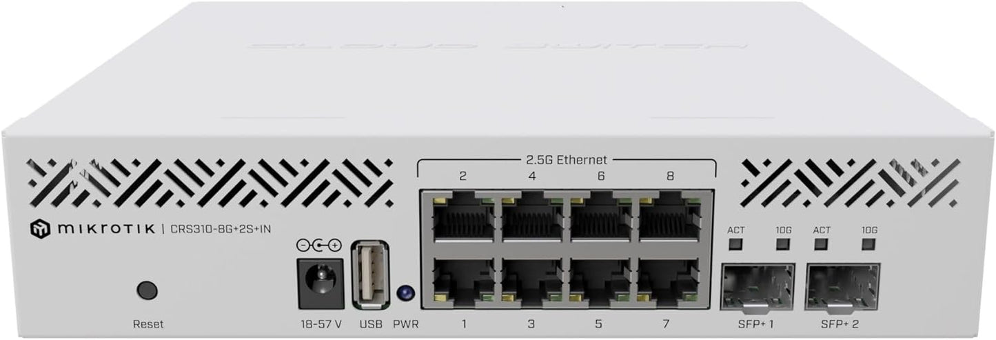 MikroTik CRS310-8G+2S+in Blazing Fast 2.5/10 Gigabit Cloud Router Switch (Like New)