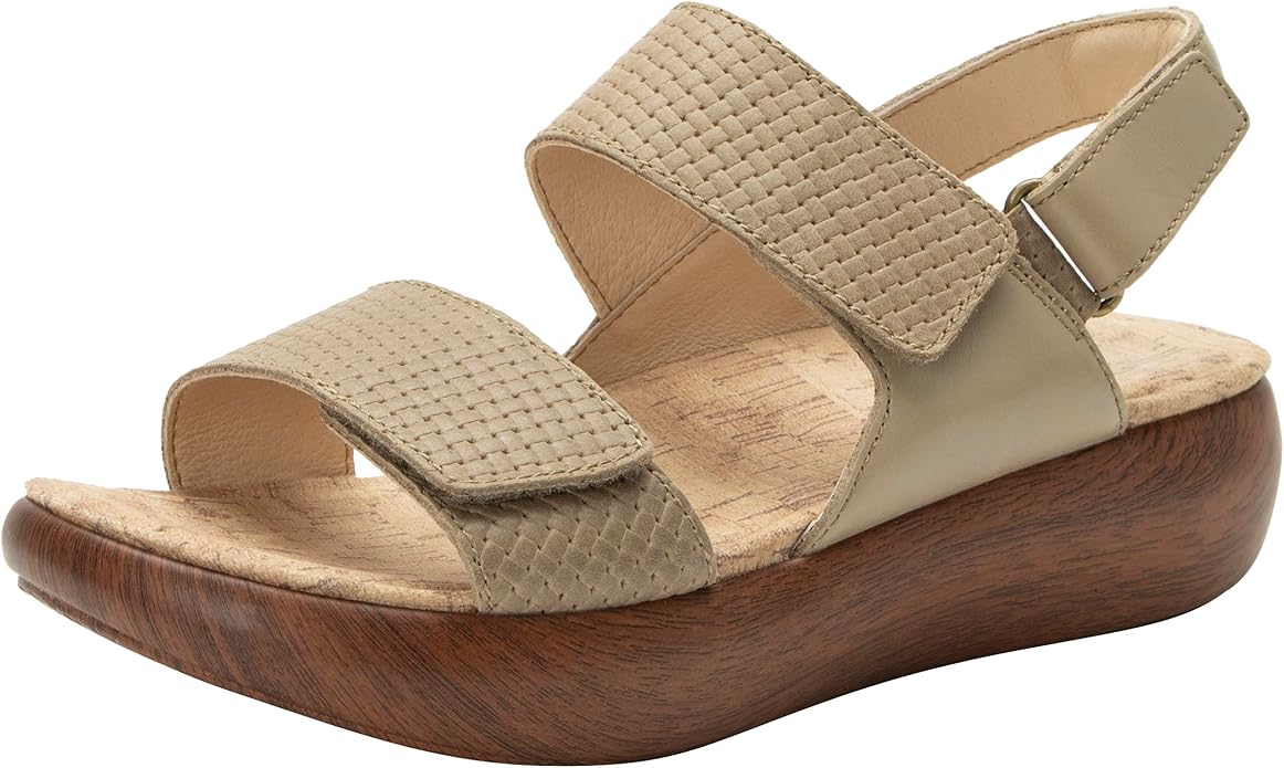 Alegria by PG Lite Bailee Womens Comfortable Leather Sandal, Polyurethane Sole (Like New, No Retail Box)