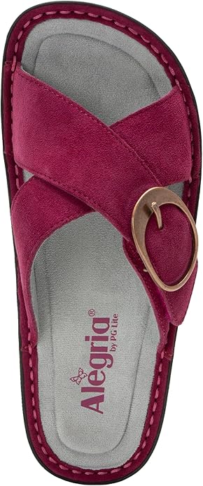 Alegria by PG Lite Women's Vanya Leather Open Toe Slide Sandal, Lightweight (Used)