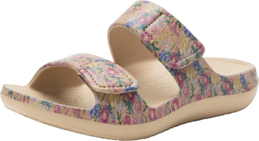 Alegria Women Double Strap Lightweight Recovery Slide Sandal With Arch Support (Like New)