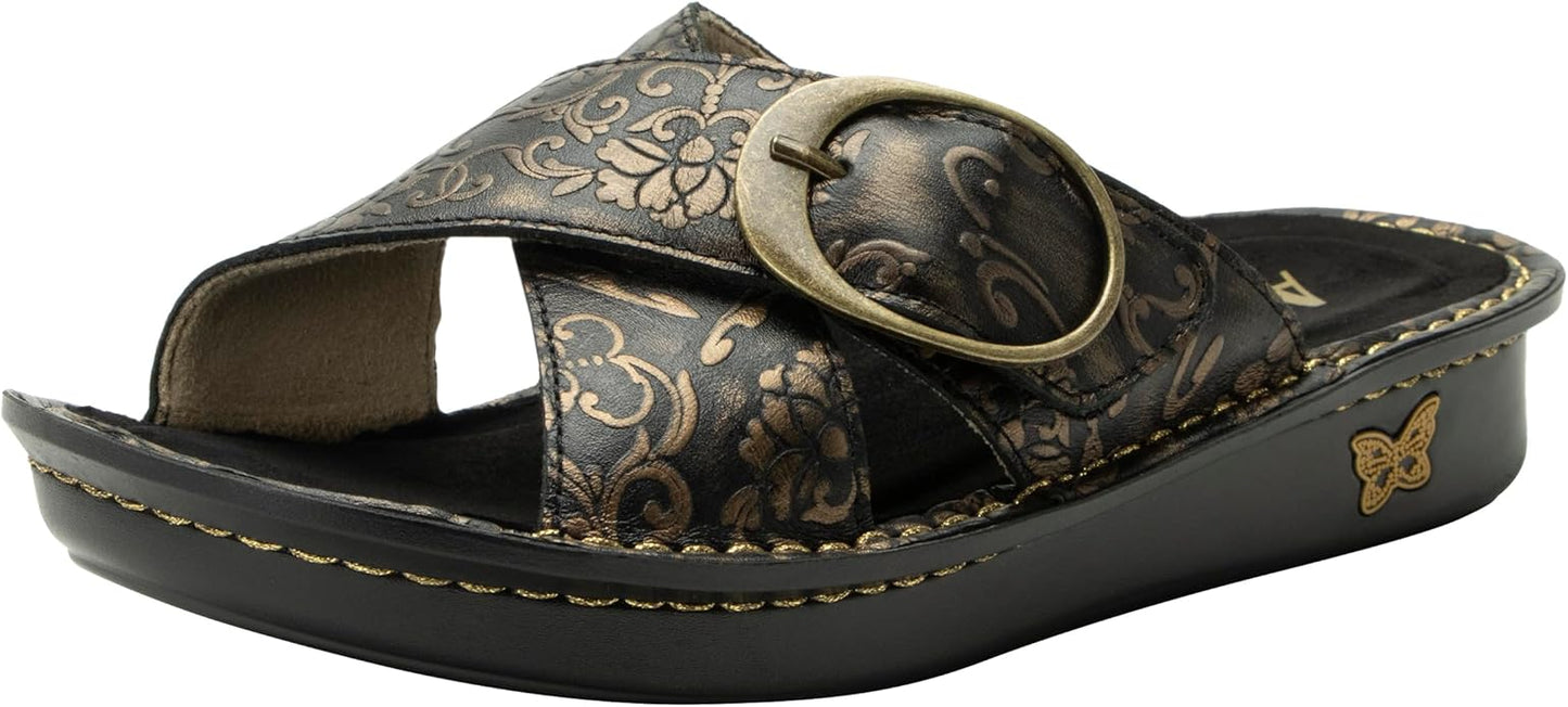 Alegria by PG Lite Vanya Womens Lightweight Arch Support Leather Slide Sandal (Like New)