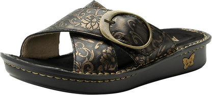 Alegria by PG Lite Vanya Womens Lightweight Arch Support Leather Slide Sandal (Like New)