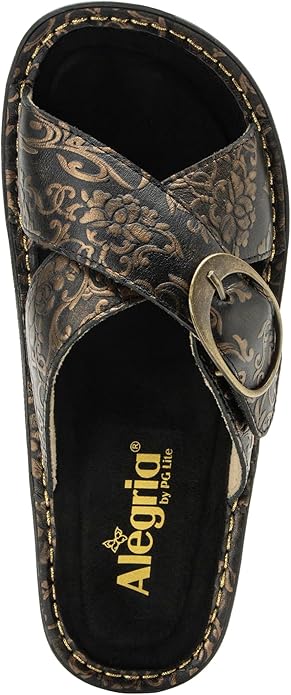 Alegria by PG Lite Vanya Womens Lightweight Arch Support Leather Slide Sandal (Like New)