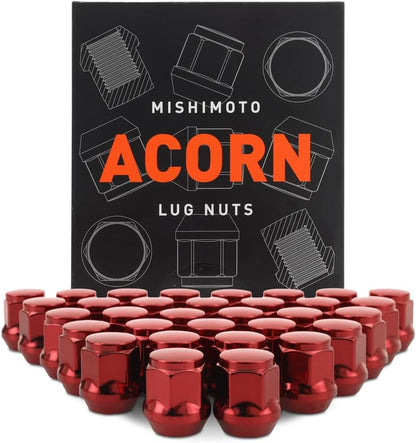 Mishimoto MMLG-AC1415-32RD Steel Lug Nut Fits Vehicles with M14x1.5 Threads, Red (Like New)
