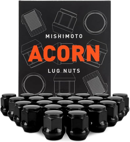 Mishimoto Steel Lug Nuts with Acorn/Taper Seats for Vehicles, 24pc Set, Black (Like New)
