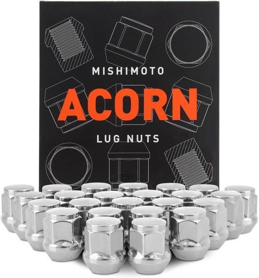 Mishimoto Steel Lug Nuts, M12x1.5, Acorn Seat, 24pc Set, Iso Metric - Chrome (Like New)