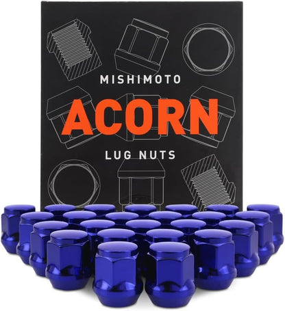 Mishimoto MMLG-AC1415-24BL Steel Lug Nuts, M14x1.5, Acorn Seat, 24pc Set - Blue (Like New)