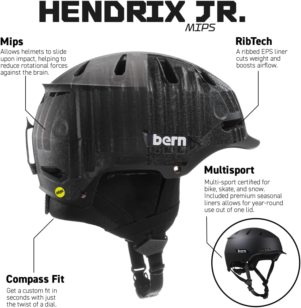 BERN Hendrix Adult Ski and Snowboard Helmet, MIPS Rotational Impact Protection (Like New, Damaged Retail Box)