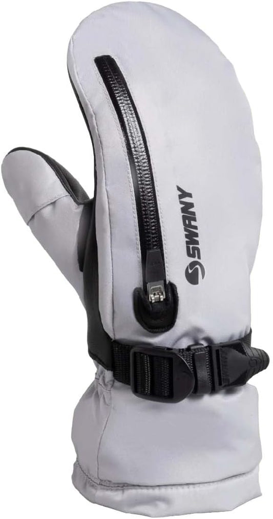 SWANY TS-12L Arctic Toaster Winter Leather Gloves for Adult Compatible Insulated (Like New)