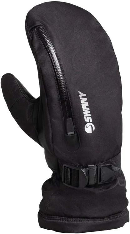 Swany Women's Durable Arctic Winter Mittens w/ Quick Release Strap, Black, Small (Used)